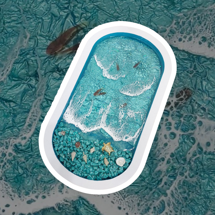 سینی تکنفره لوکس دستساز چوب و رزین با قابلیت شخصیسازی گالری آنالی